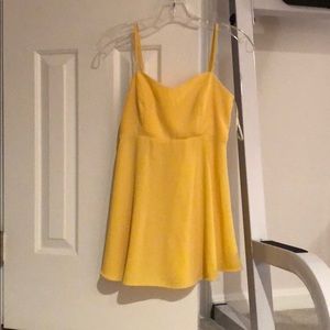 Yellow fit and flare dress